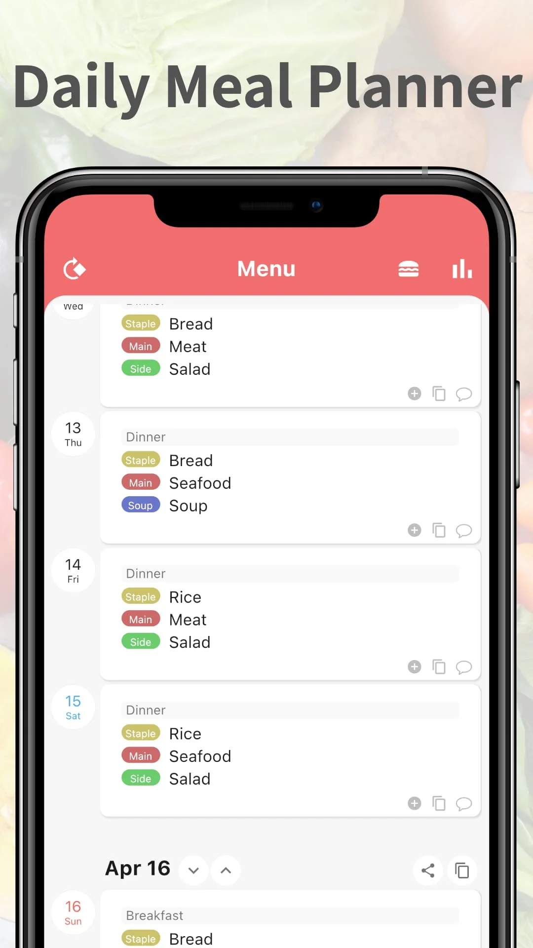 Daily Meal Planner Screenshot 1