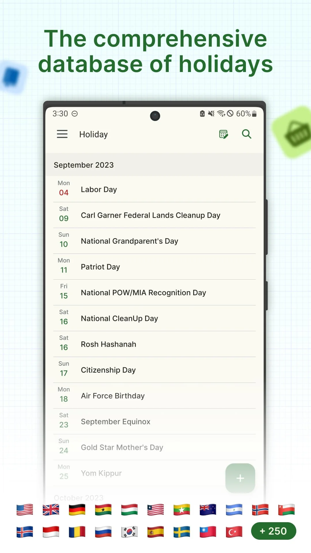 Holiday Calendar Screenshot 3