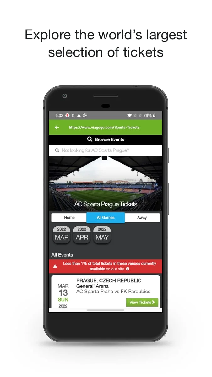 viagogo Tickets Screenshot 2