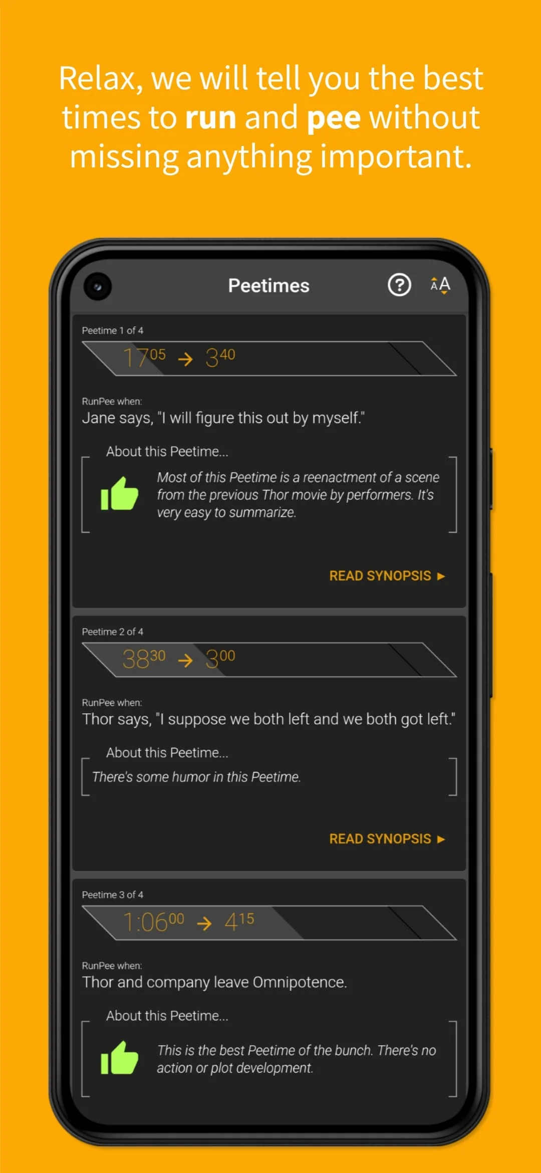 RunPee. Screenshot 3