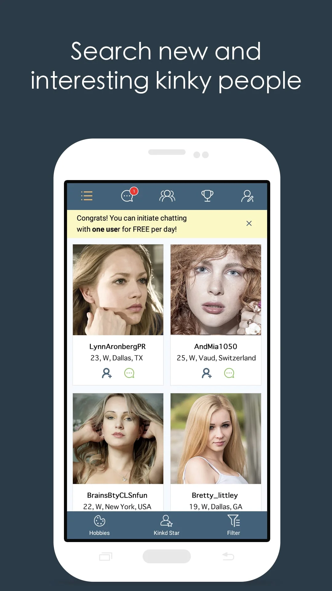 Kink D - BDSM, Fetish Dating Screenshot 2