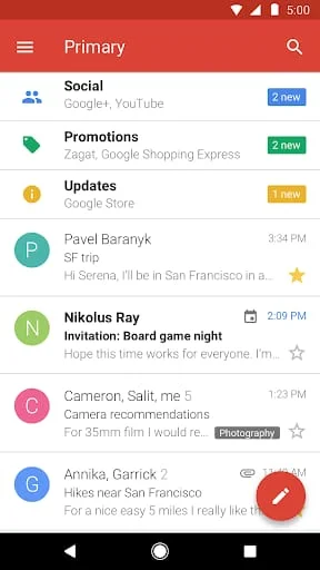 Gmail Go Screenshot 1
