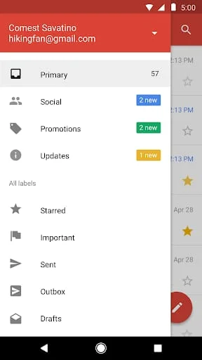 Gmail Go Screenshot 2