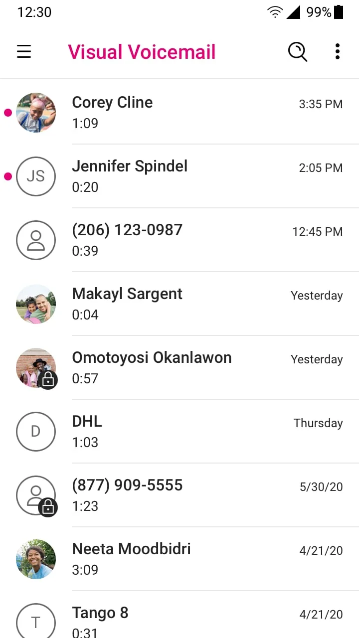 T-Mobile Visual Voicemail Screenshot 2