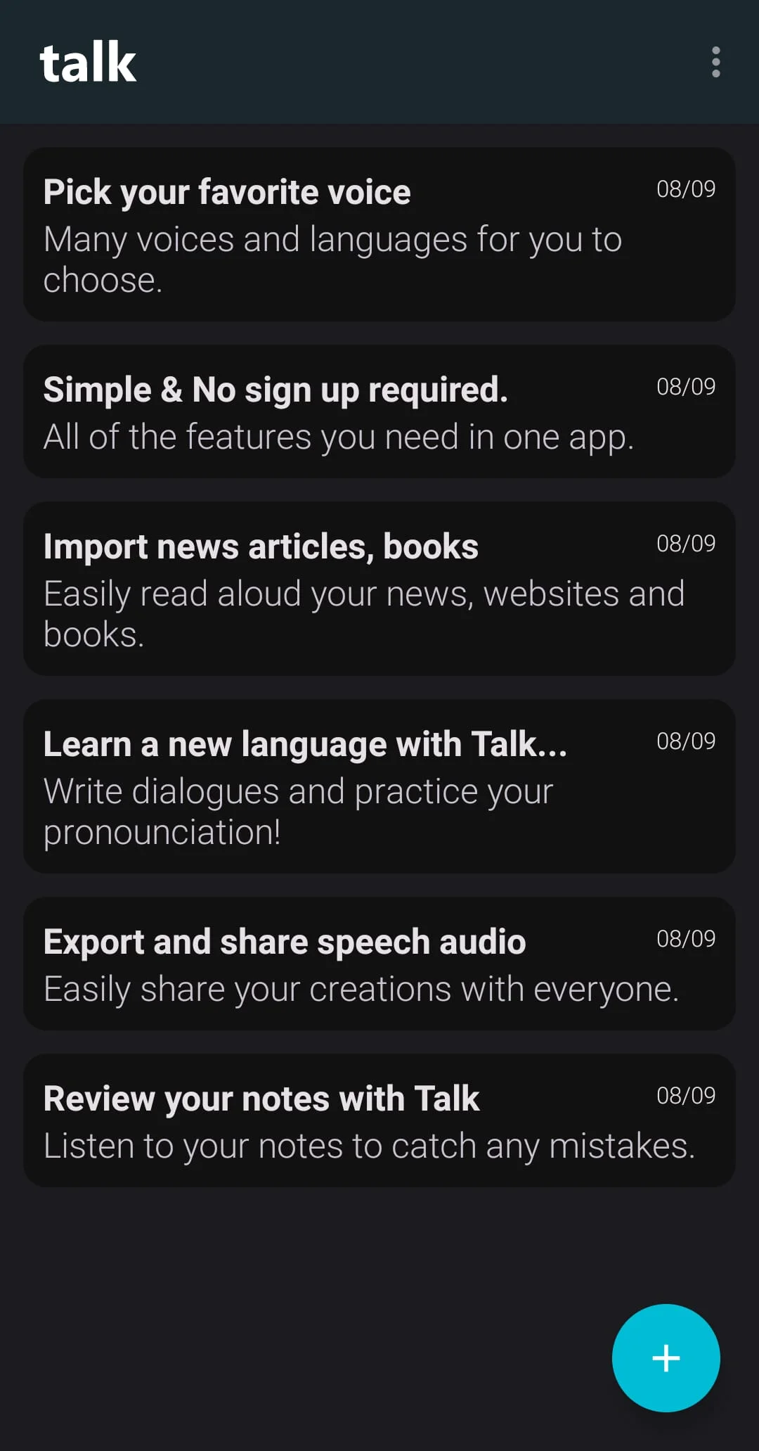 Talk: Text to Voice Screenshot 2