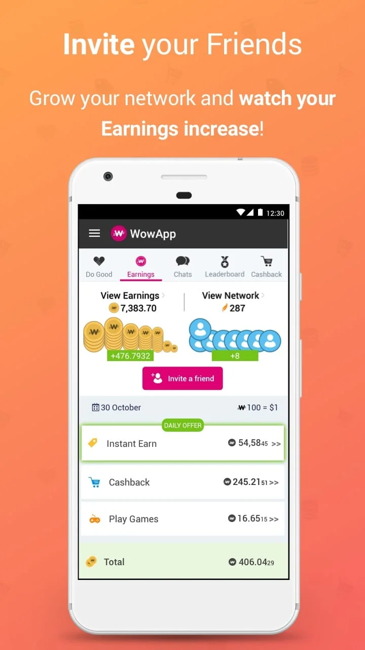 WowApp - Earn. Share. Do Good Screenshot 3