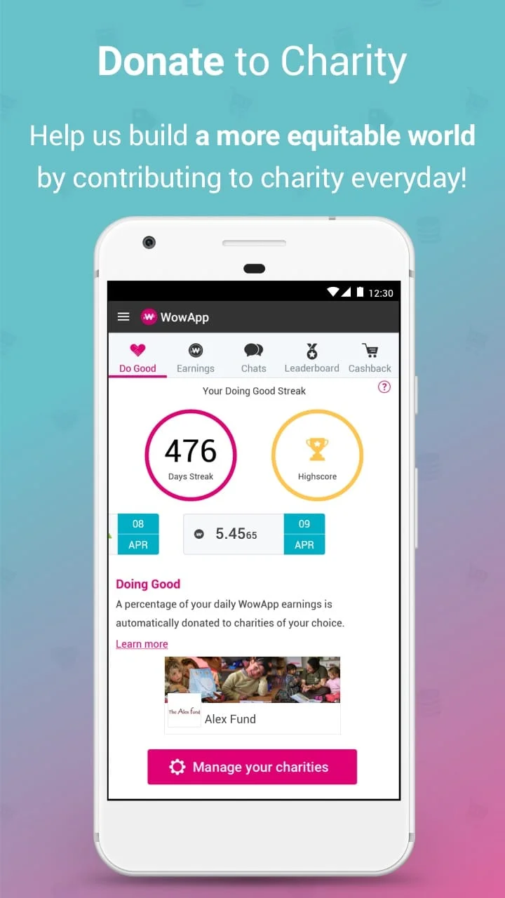 WowApp - Earn. Share. Do Good Screenshot 4
