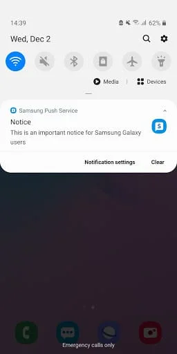 Samsung Push Service Screenshot 1