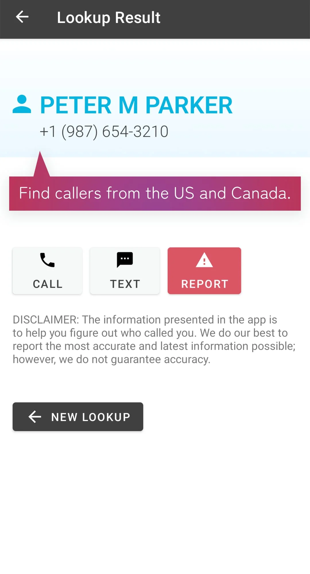 Reverse Phone Lookup — rLookup Screenshot 3