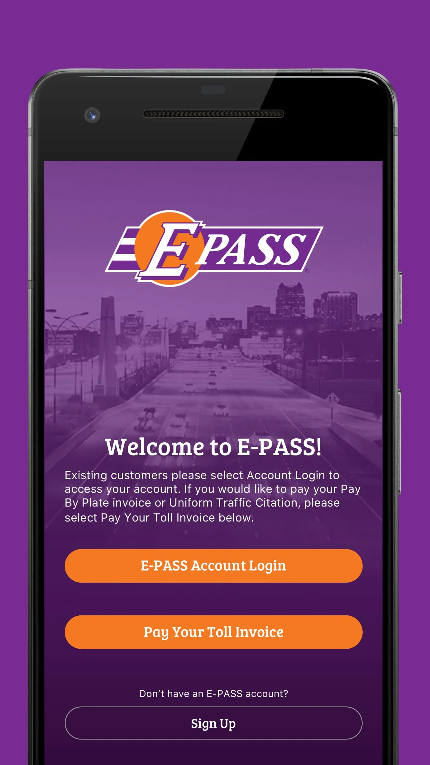 E-PASS Toll App Screenshot 1