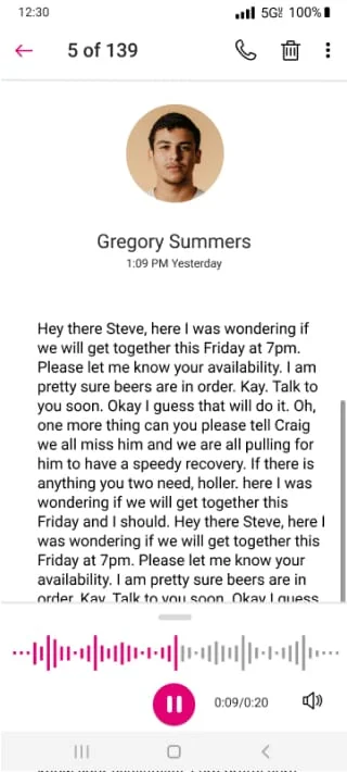 Visual Voicemail Screenshot 3