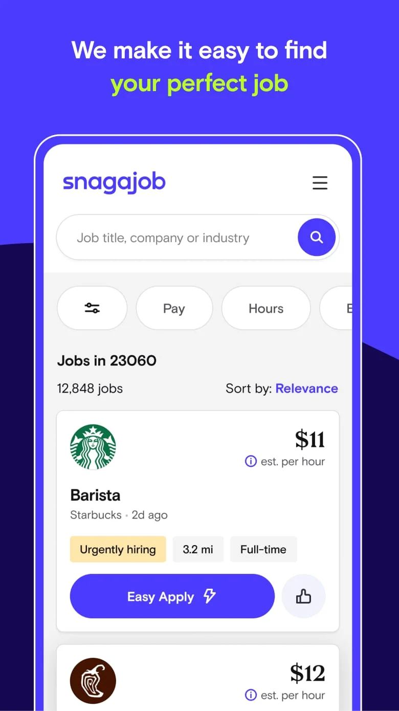 Snagajob - Jobs Hiring Now Screenshot 1