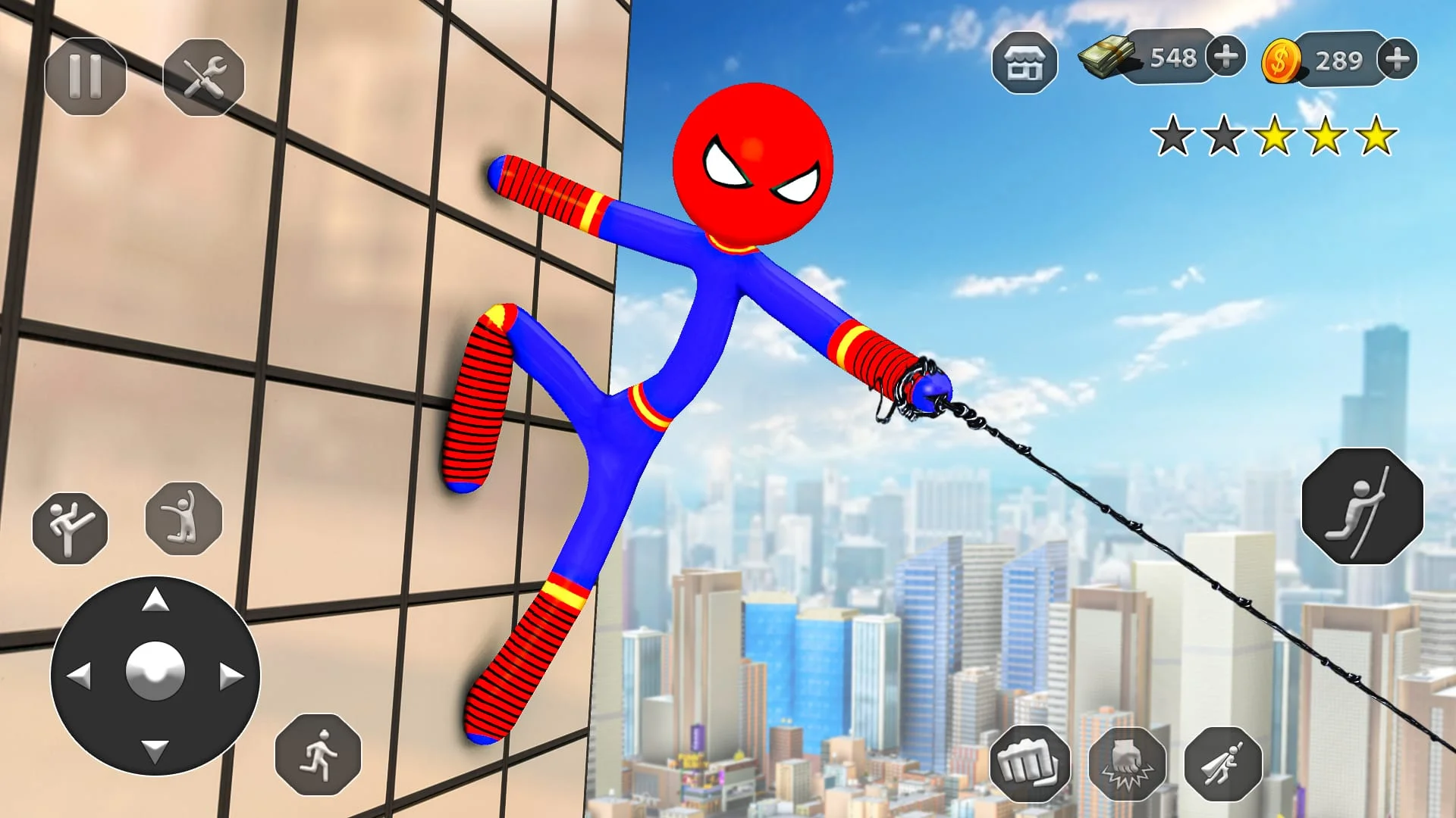 Stick Rope Hero Superhero Game Screenshot 1