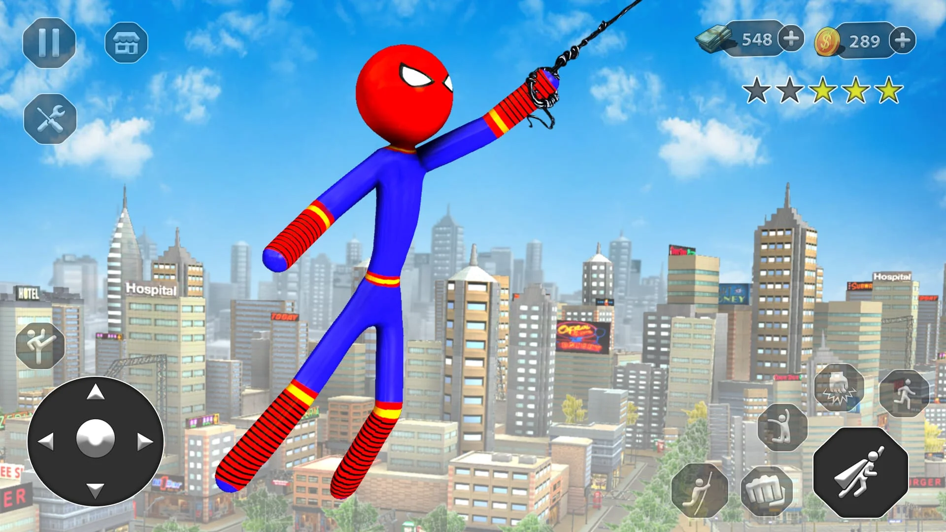 Stick Rope Hero Superhero Game Screenshot 2