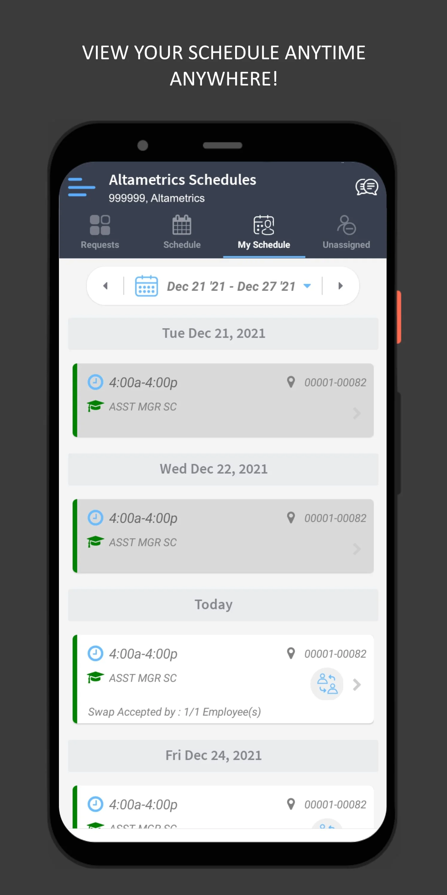 Altametrics Schedules Screenshot 3