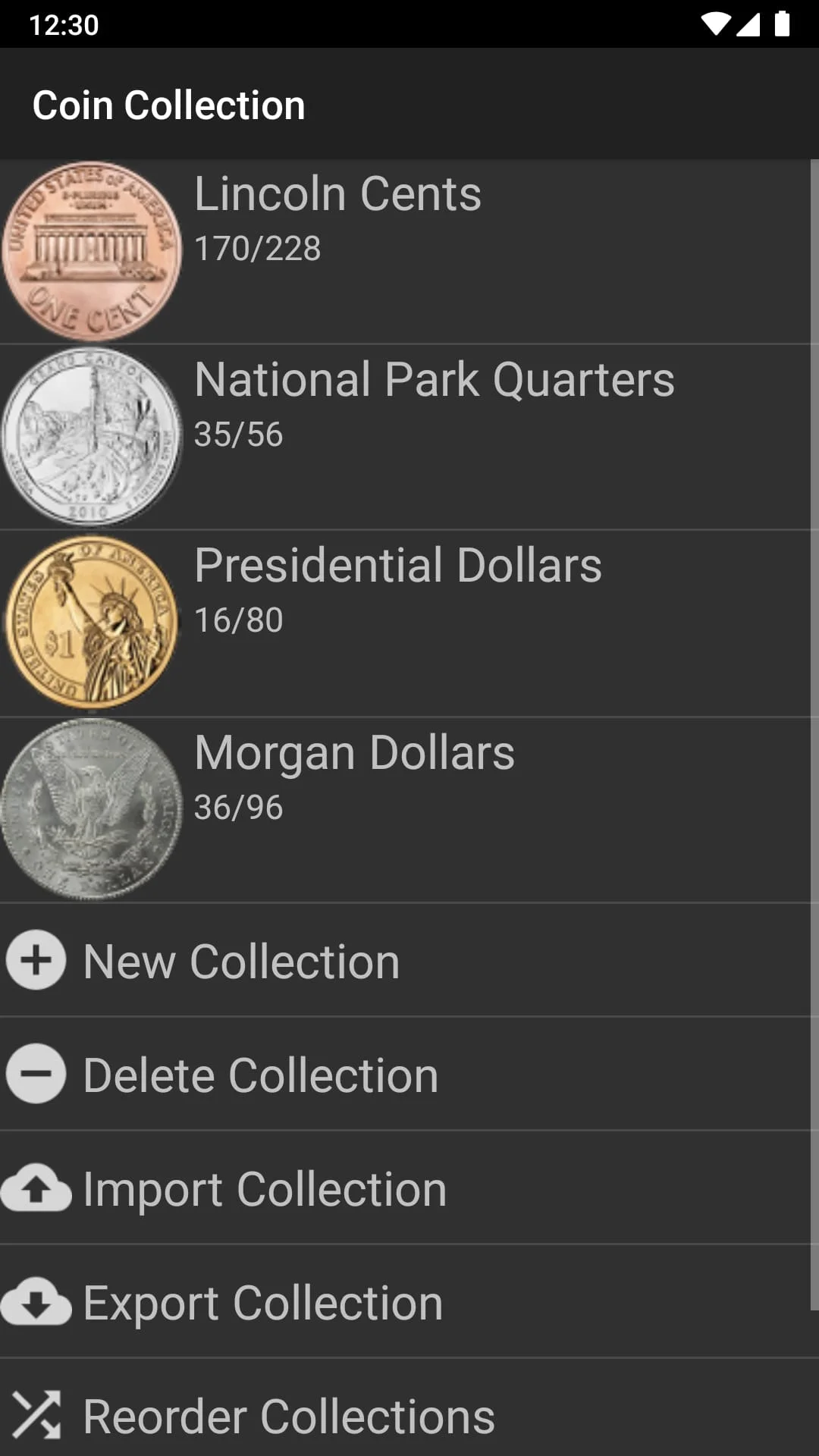 Coin Collection Screenshot 1