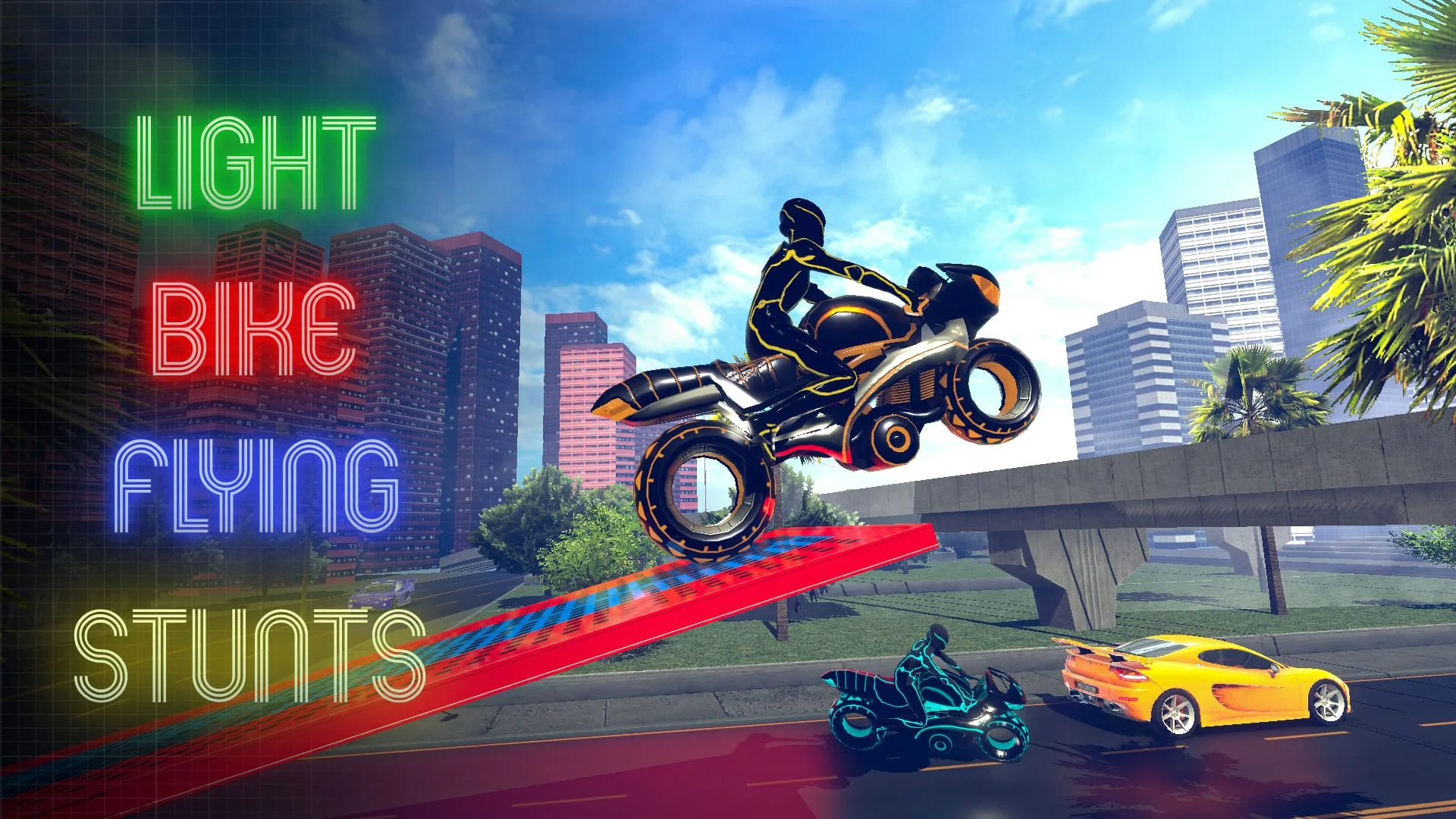Light Bike Flying Stunts Screenshot 3
