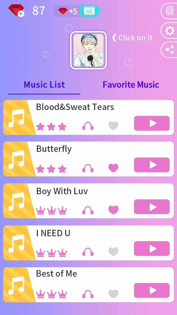 Kpop Music Game - Dream Tiles Screenshot 1