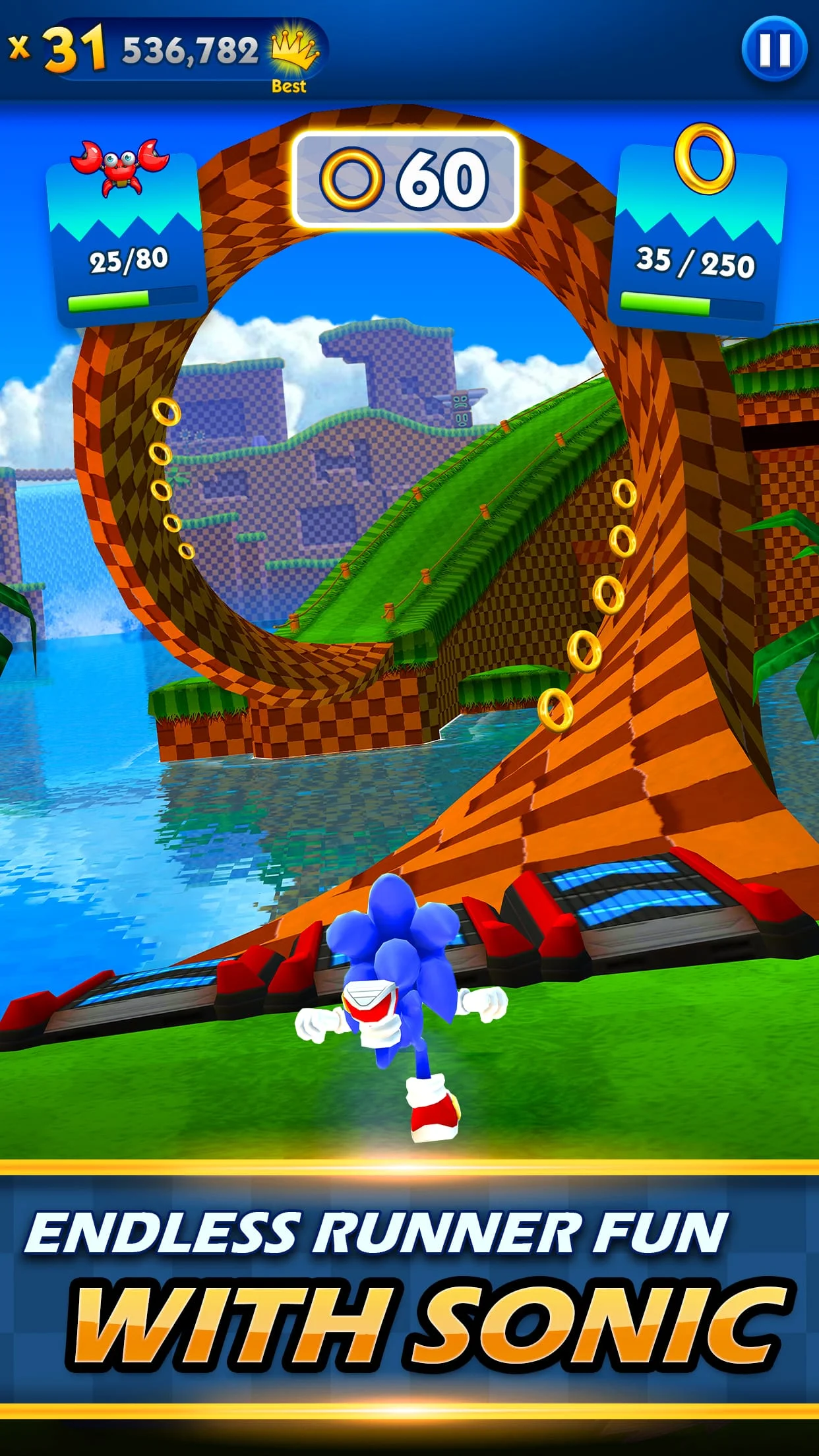 Sonic Dash Endless Runner Game Screenshot 1
