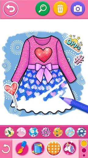Glitter Dress Coloring Game Screenshot 1