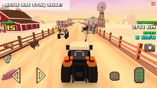 Blocky Farm Racing & Simulator Screenshot 2