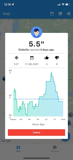 Ice Report Screenshot 2