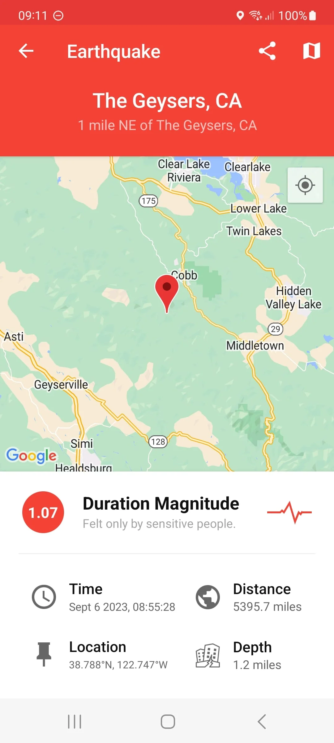 My Earthquake Alerts - Map Screenshot 1