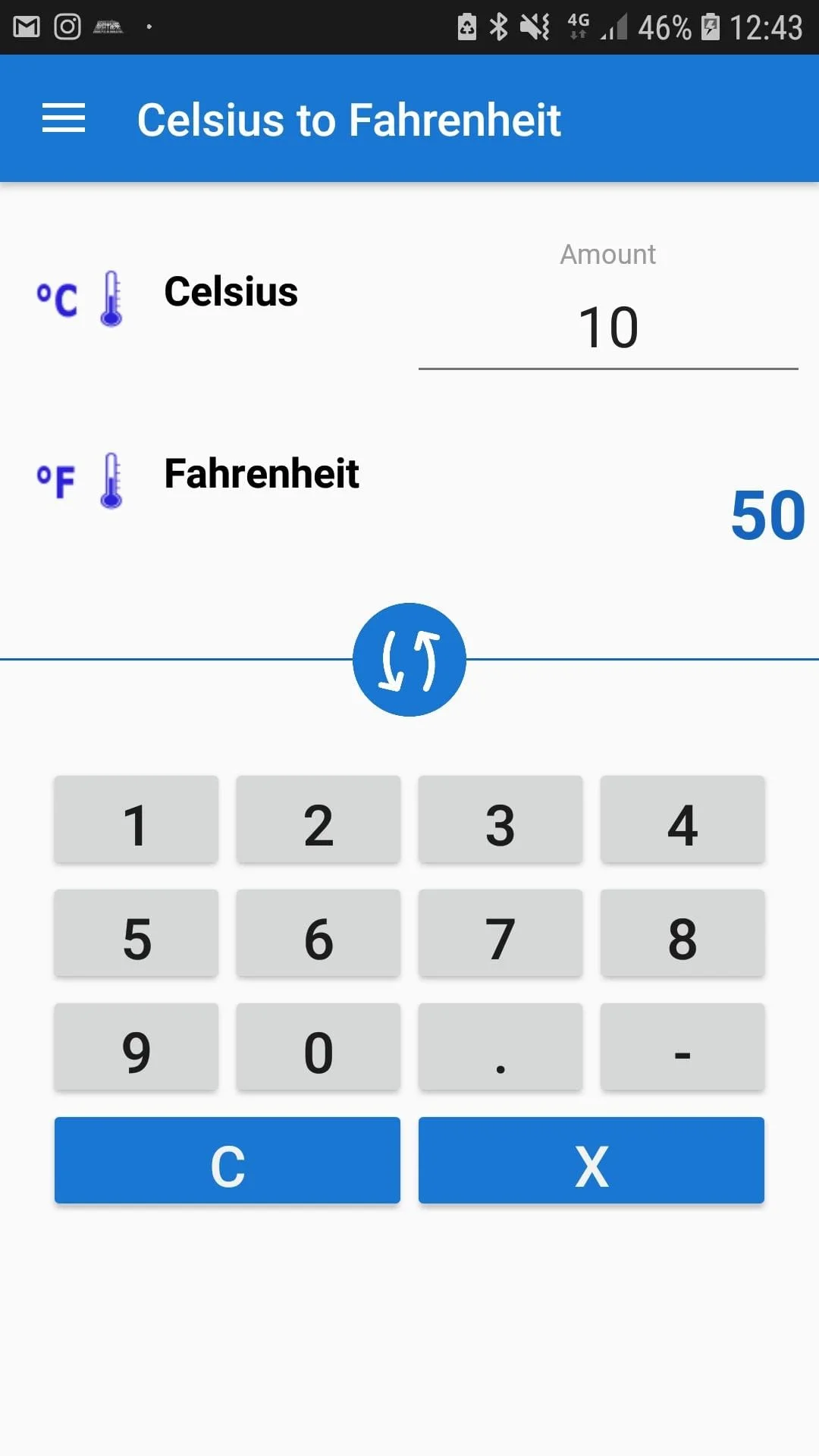Celsius to Fahrenheit Convert Screenshot 1