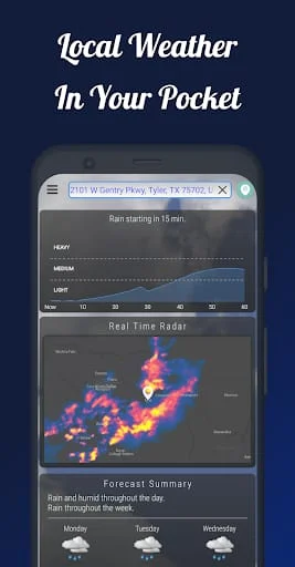 Dark Sky Tech Weather App Screenshot 1