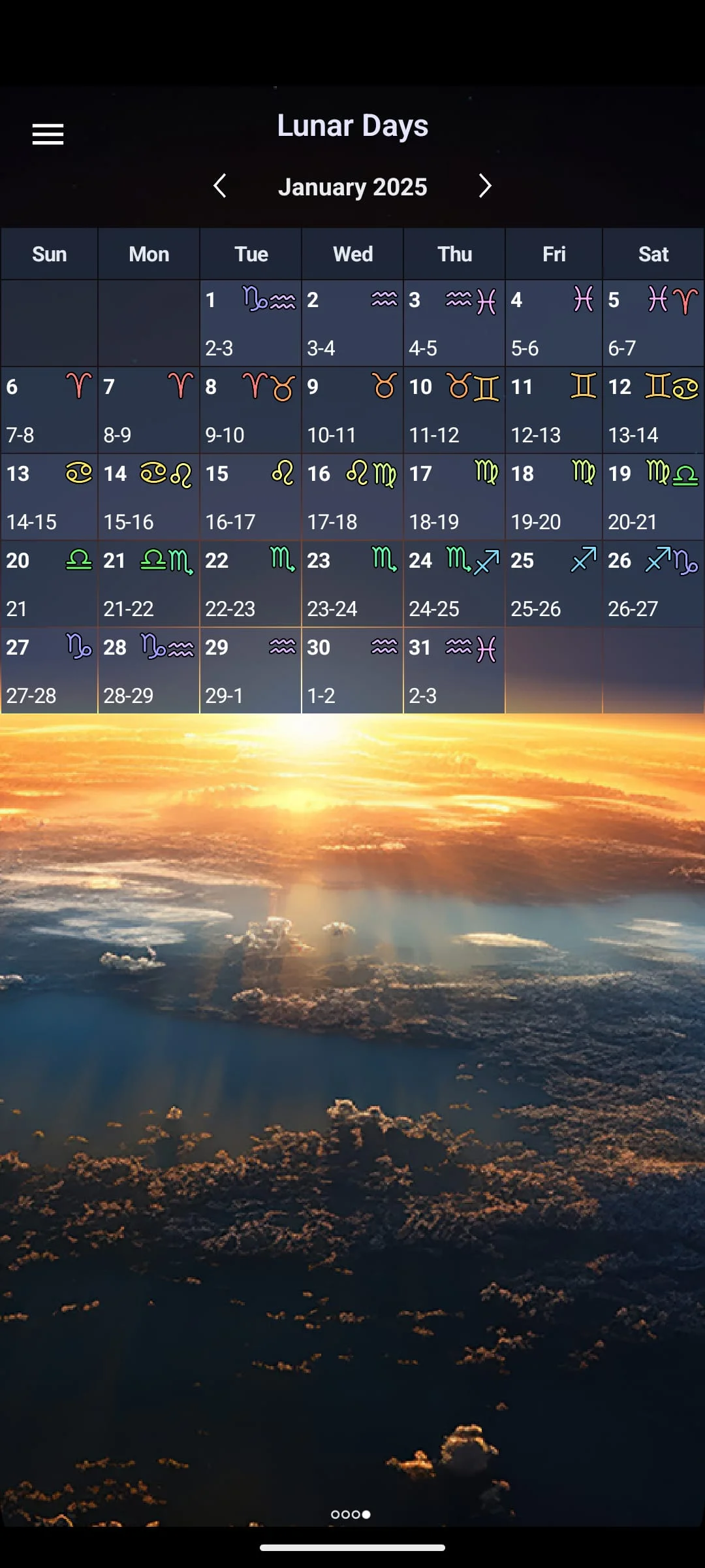 Moon Calendar Screenshot 2