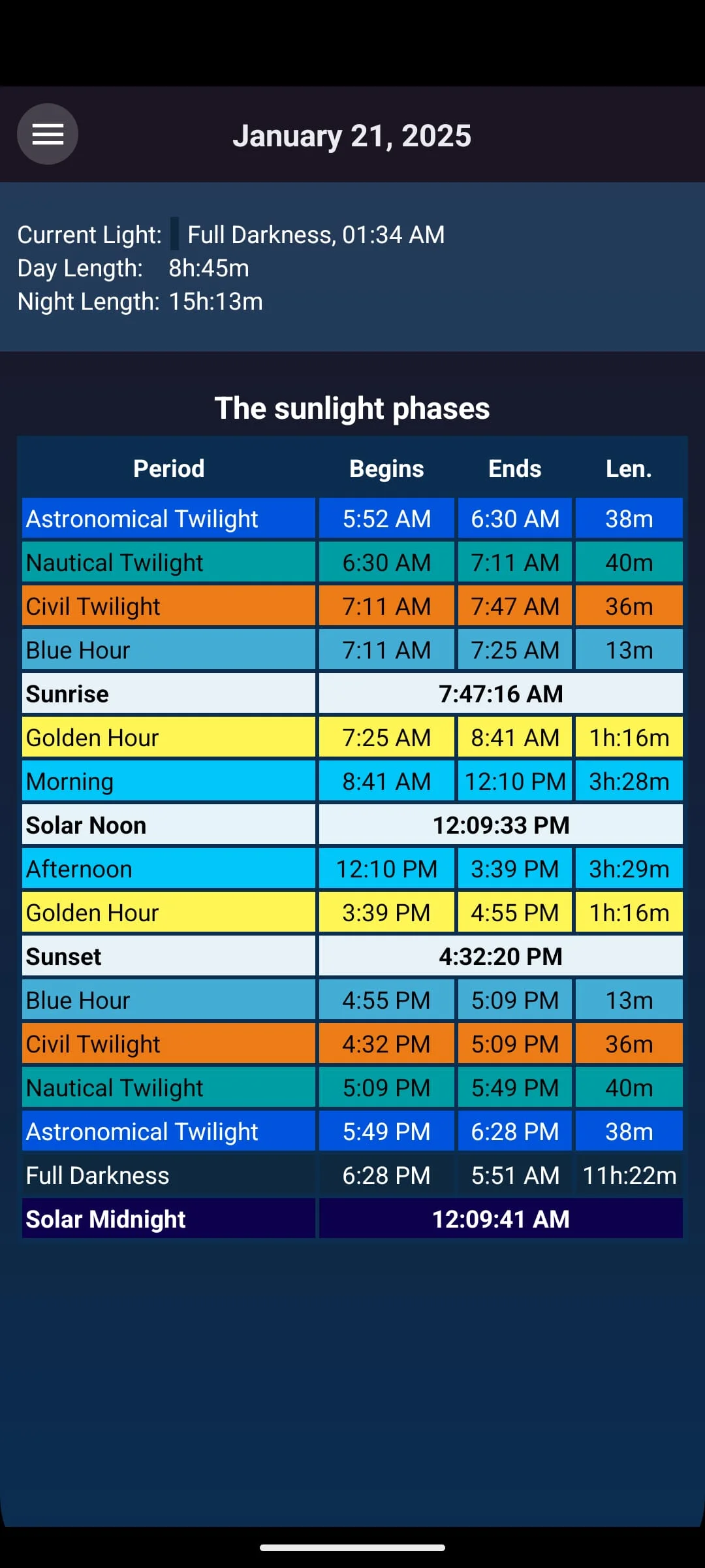 Moon Calendar Screenshot 4