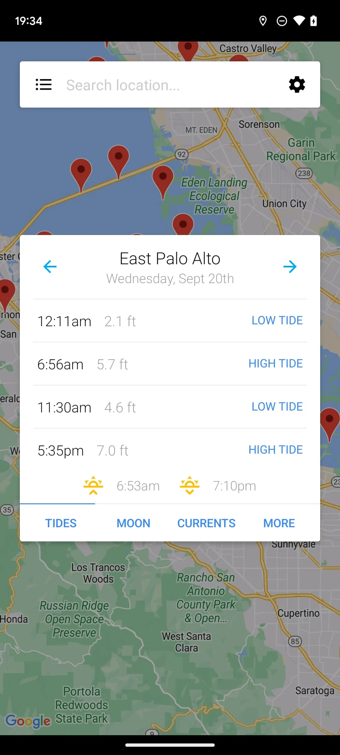 My Tide Times - Tables & Chart Screenshot 1