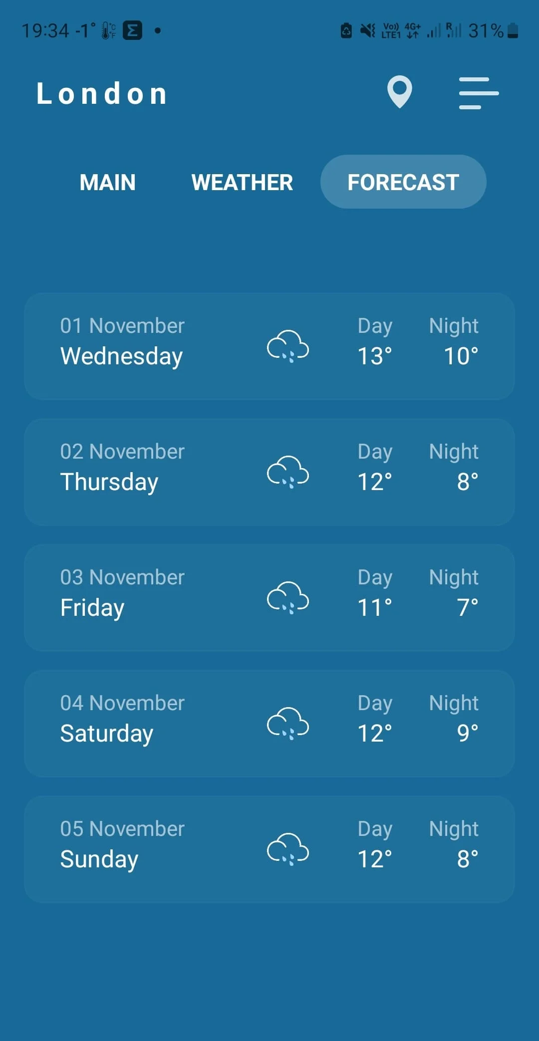 Indoor thermometer Screenshot 2