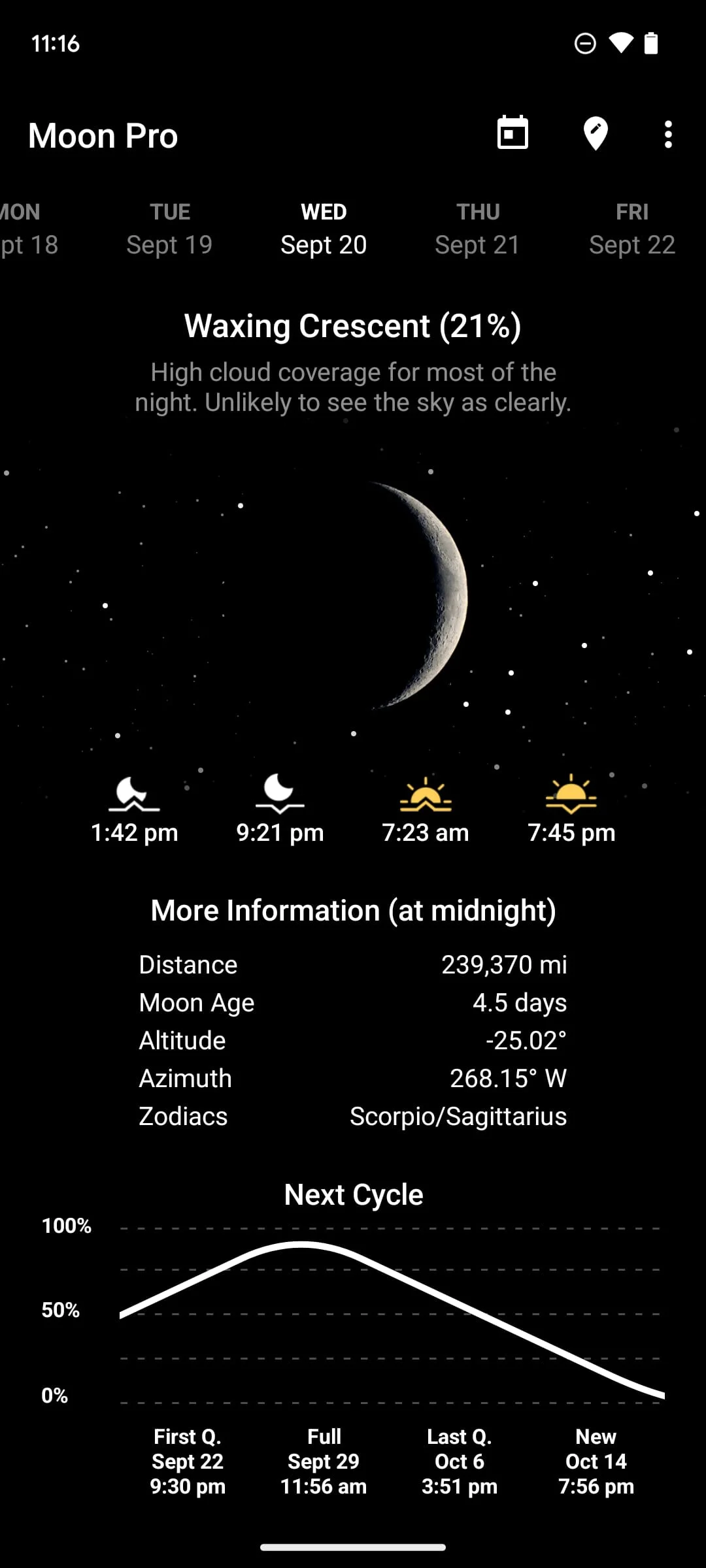 My Moon Phase - Lunar Calendar Screenshot 1