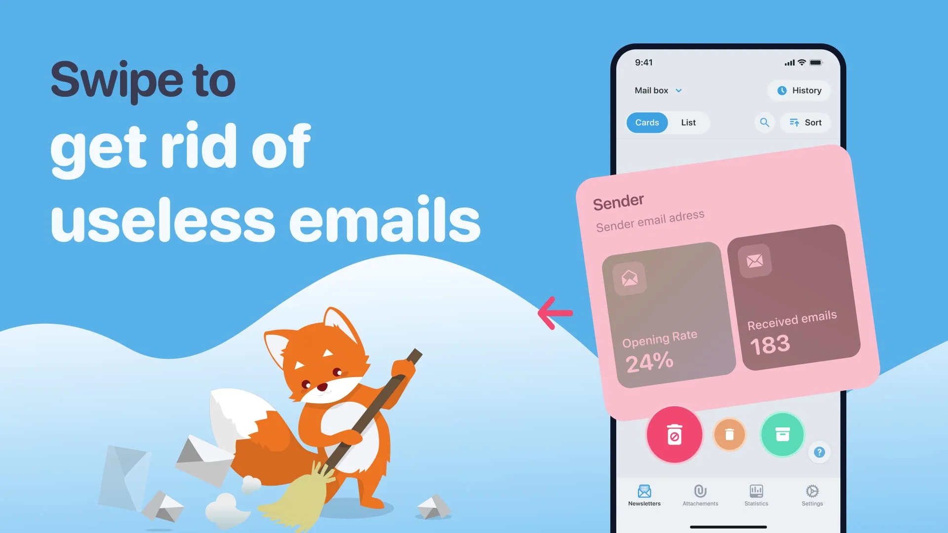Cleanfox - Mail & Spam Cleaner Screenshot 2