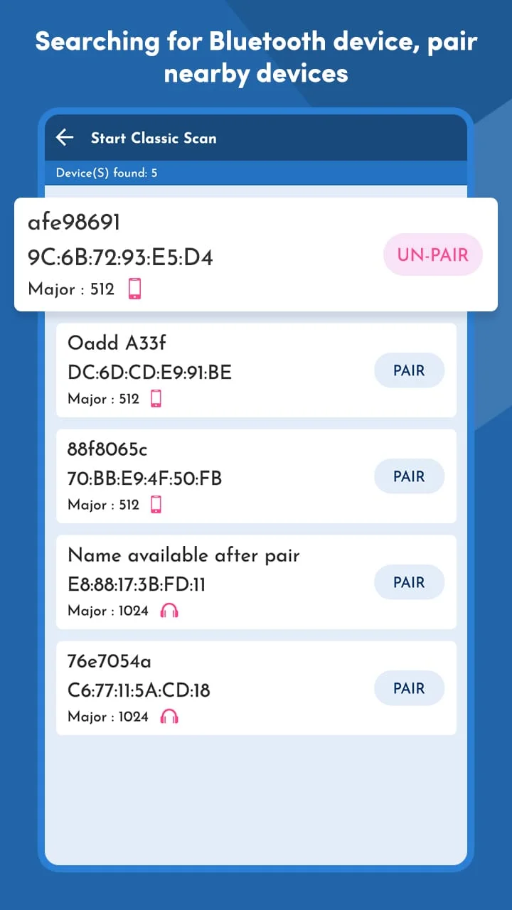 Bluetooth Pair and Scanner Screenshot 3
