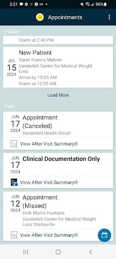 My Health at Vanderbilt Screenshot 2