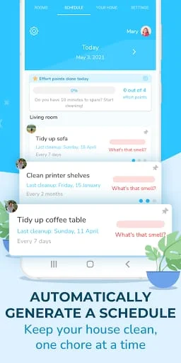 Sweepy: Home Cleaning Schedule Screenshot 2