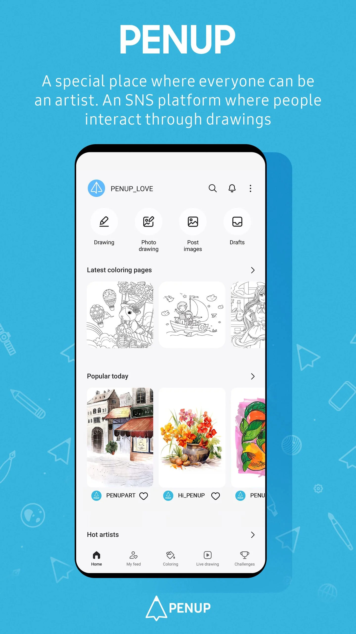 PENUP – Drawing-sharing SNS Screenshot 1