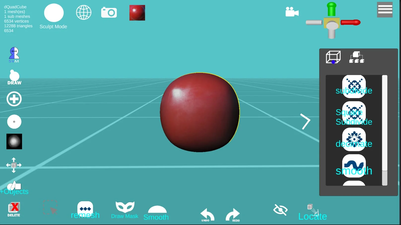 d3D Sculptor - 3D modeling Screenshot 1