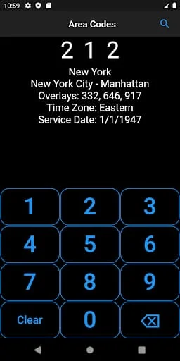 Area Codes Screenshot 3