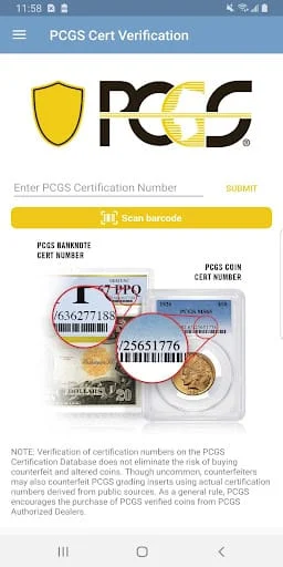 PCGS Cert Verification - Coin Screenshot 2