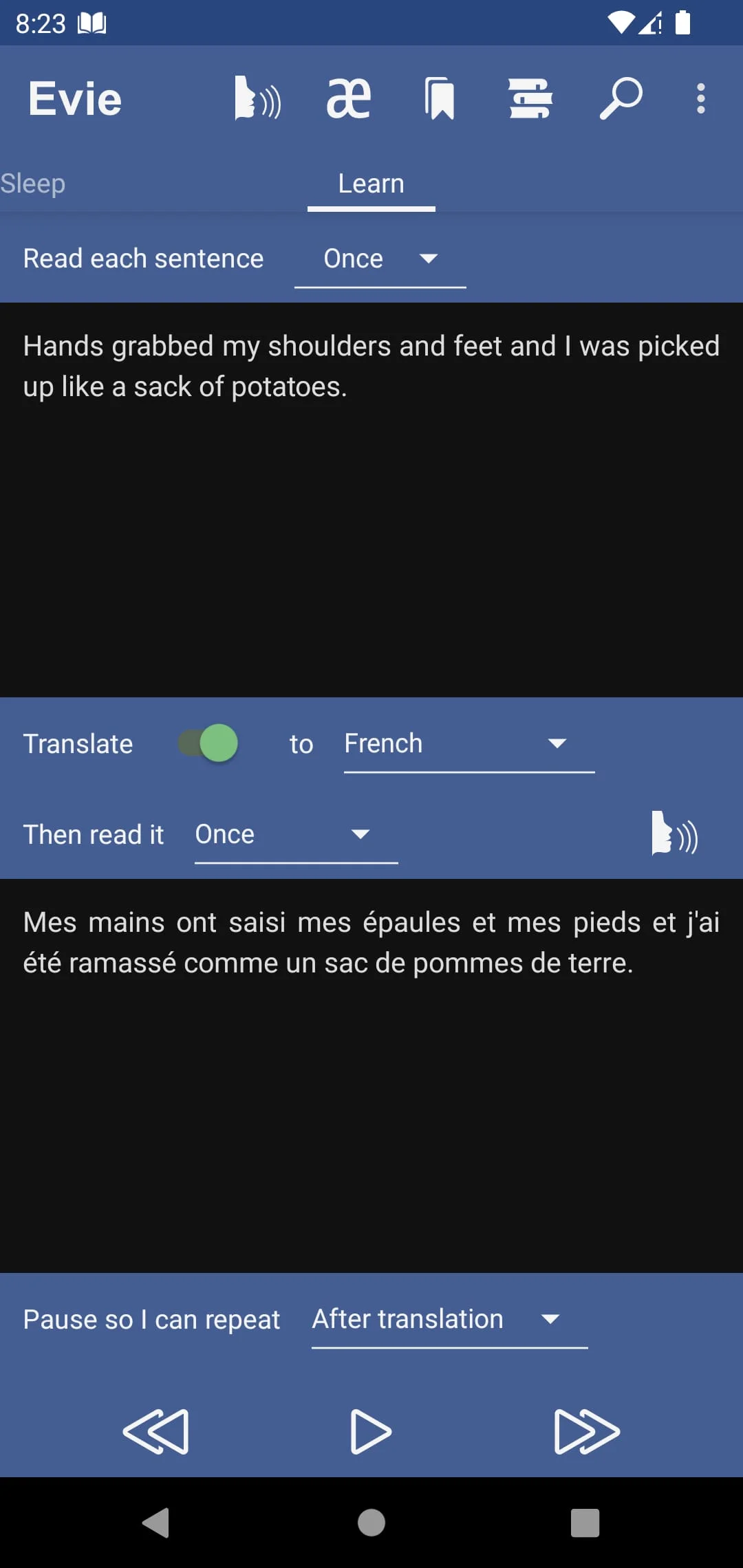 Evie - The eVoice book reader Screenshot 4
