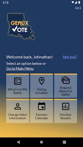 GeauxVote Mobile Screenshot 1