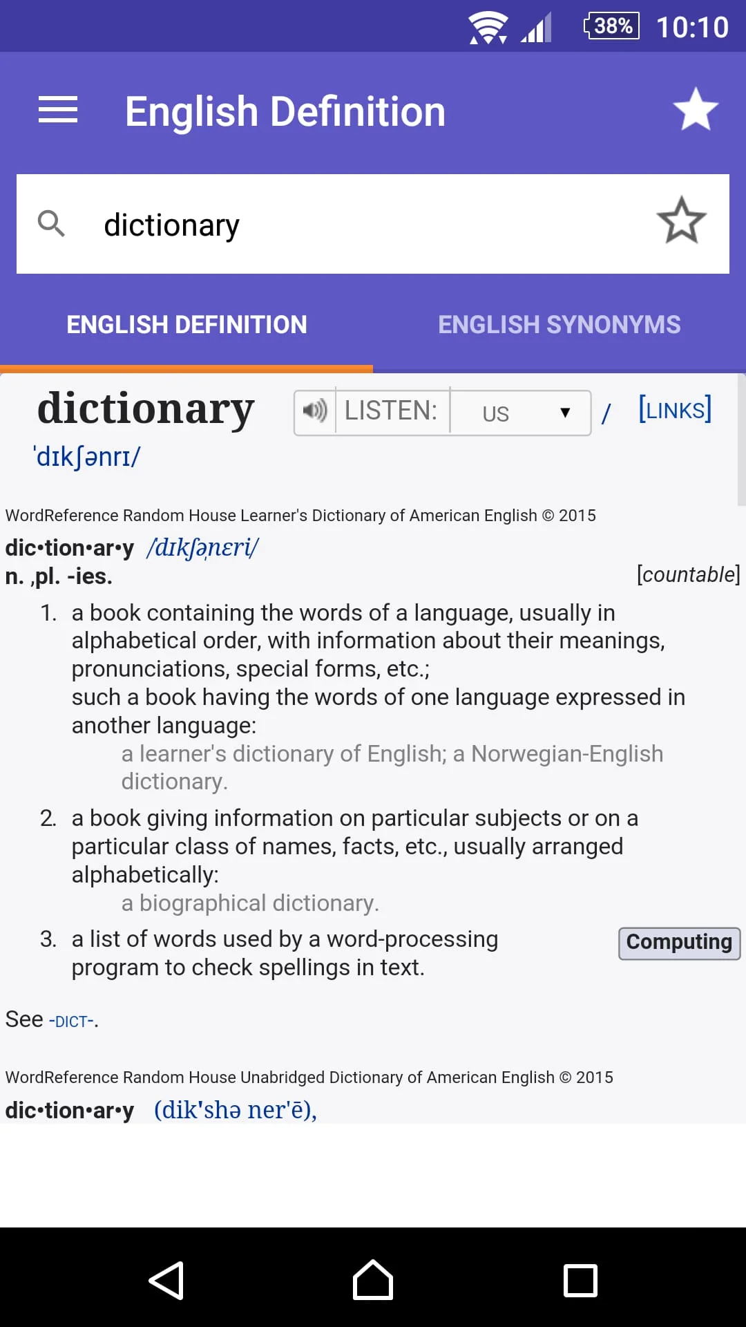 WordReference.com dictionaries Screenshot 2