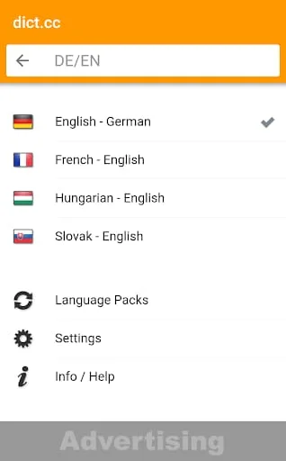 dict.cc dictionary Screenshot 1