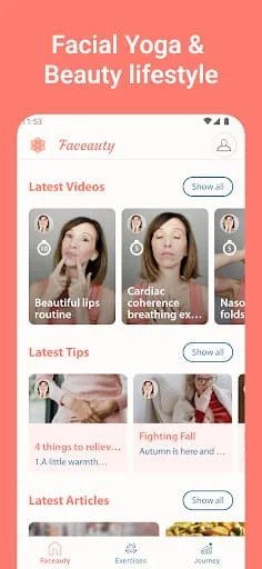 Faceauty: Face Yoga Exercise Screenshot 1