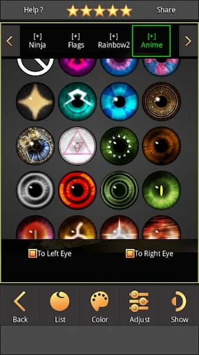 Sharingan - Eye And Hair Color Screenshot 4