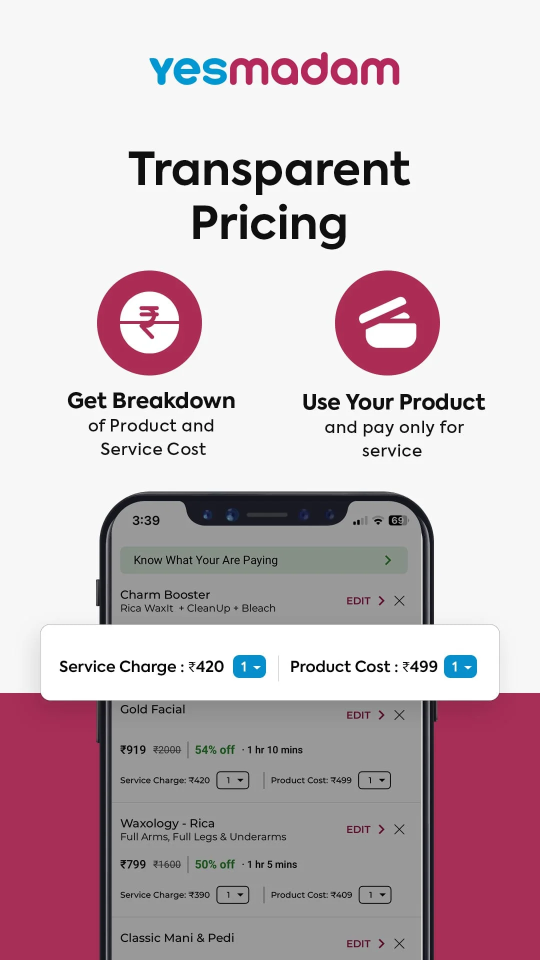 Yes Madam - Salon at Home Screenshot 2