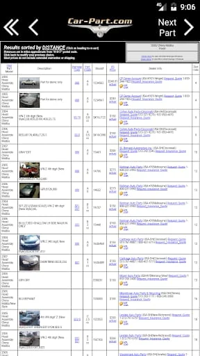 Car-Part.com Used Auto Parts Screenshot 2